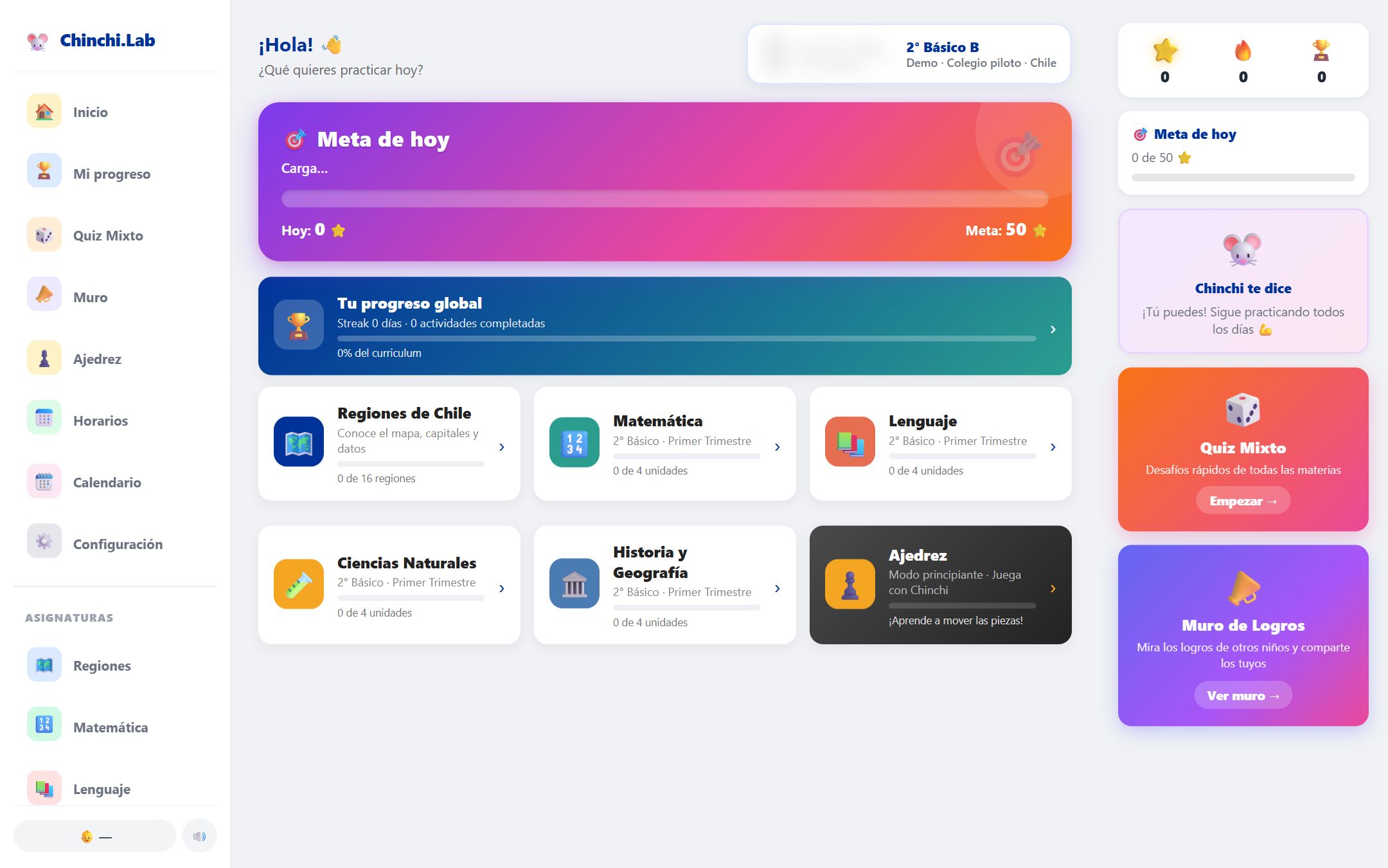 Chinchi.Lab — app educativa para aprender regiones de Chile