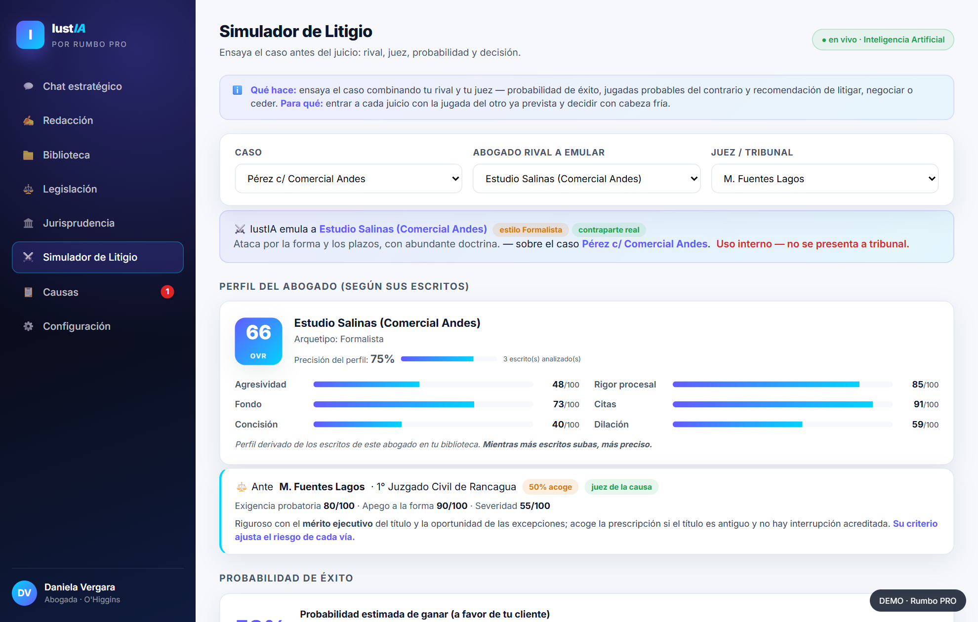 Simulador de litigio