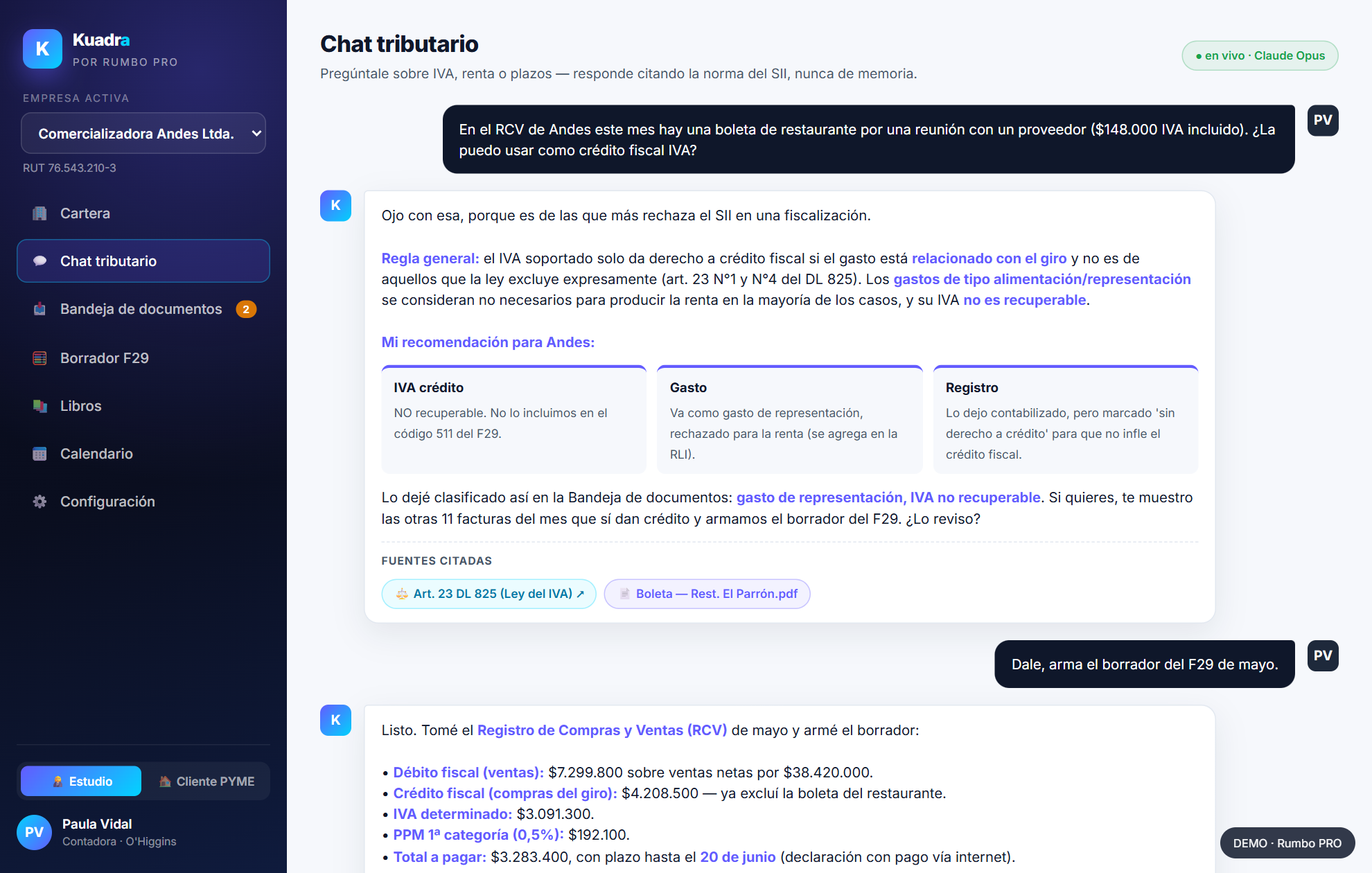 Chat tributario con IA